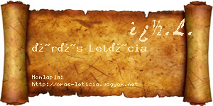 Órás Letícia névjegykártya